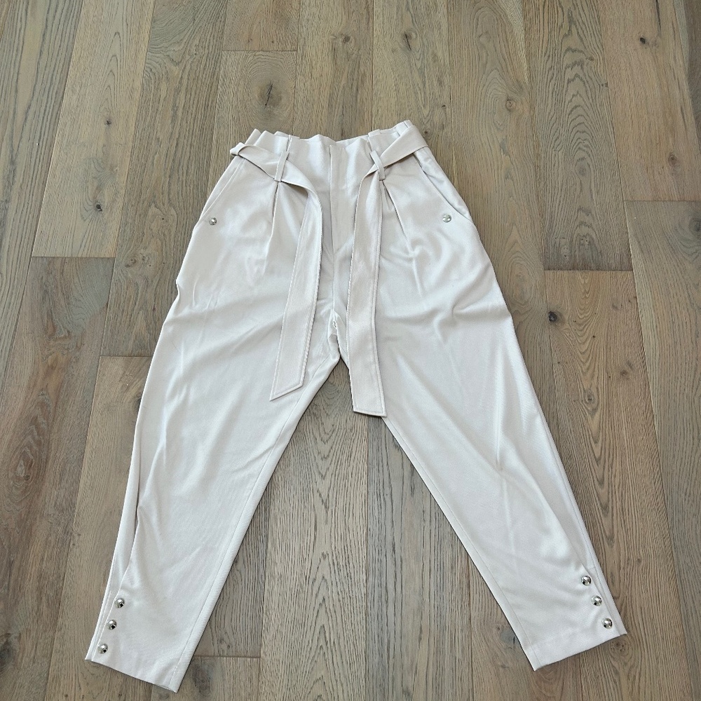 IRO Paris White Wide Leg Tapered Pants
